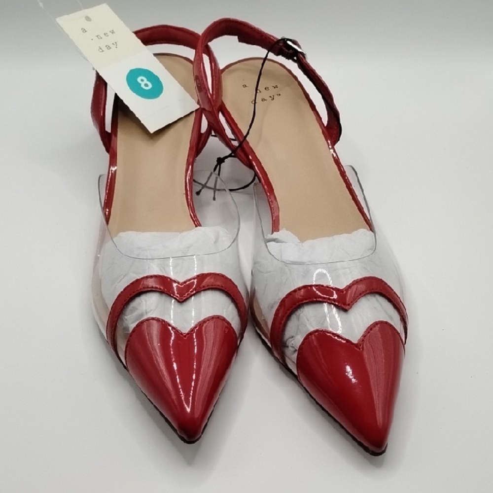 A New Day Red Heart Slingback Women's Shoes